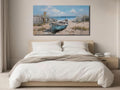 Nautical Canvas Wall Art 40x20 Inches Textured Blue