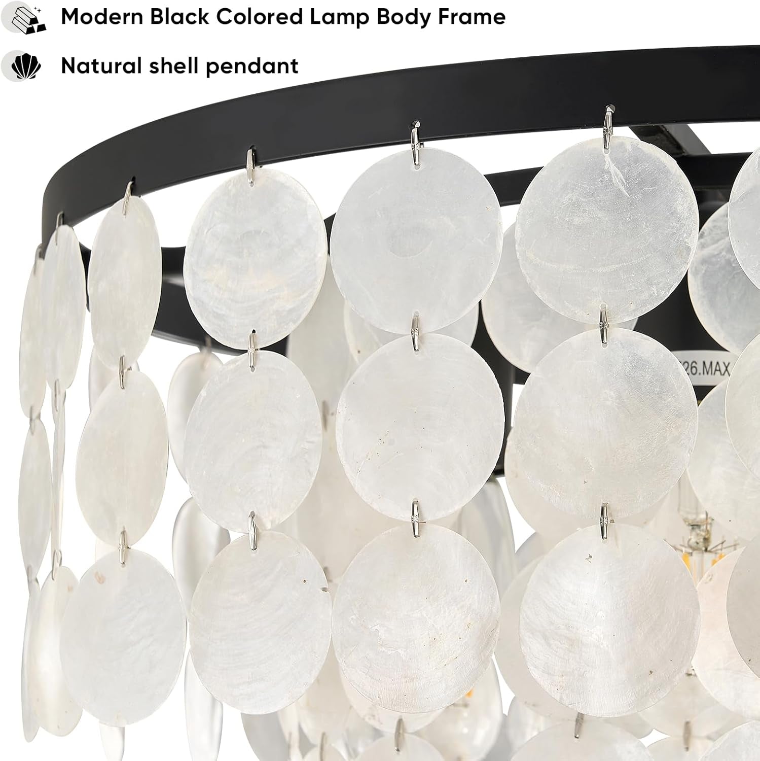 18 Inches Capiz Shell Chandelier Dimmable Luminaire-4
