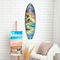 Tropical Beach House Surfboard Wall Art Handcrafted Coastal Decor - Surfboard Wall Decor for Beach House & Nautical Interiors - 8490142HS