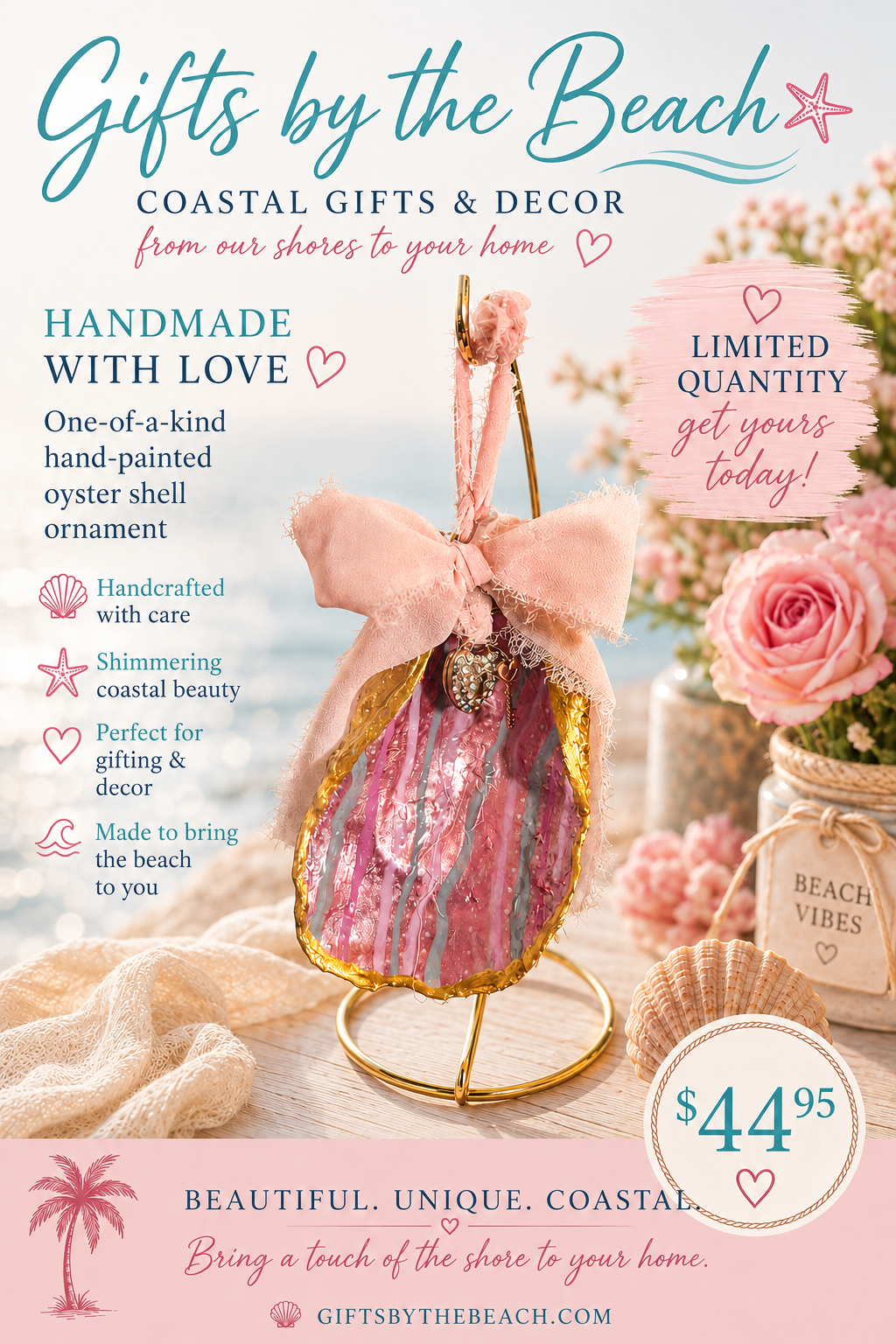 Hand - painted oyster shell