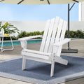Gardeon Adirondack Outdoor Chairs Wooden Beach Chair Patio Furniture Garden White-0