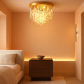 Compact Crystal Chandelier French Gold Ceiling Fixture-0