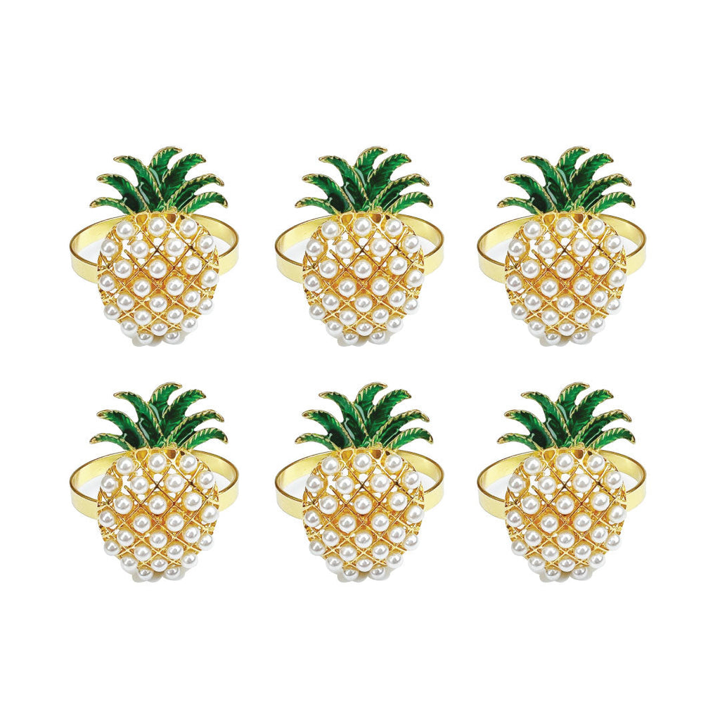 Pineapple Napkin Ring Set of 6