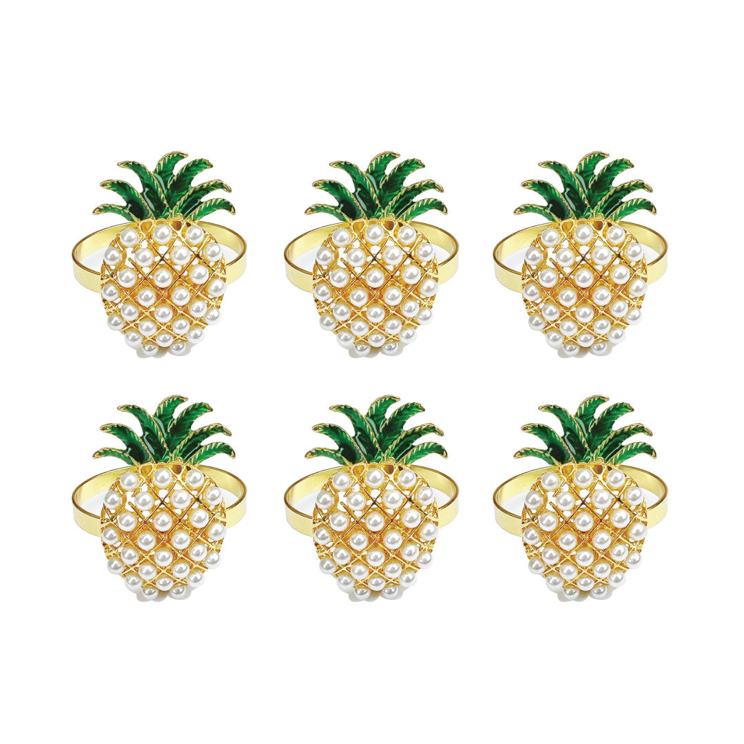 Pineapple Napkin Ring Set of 6