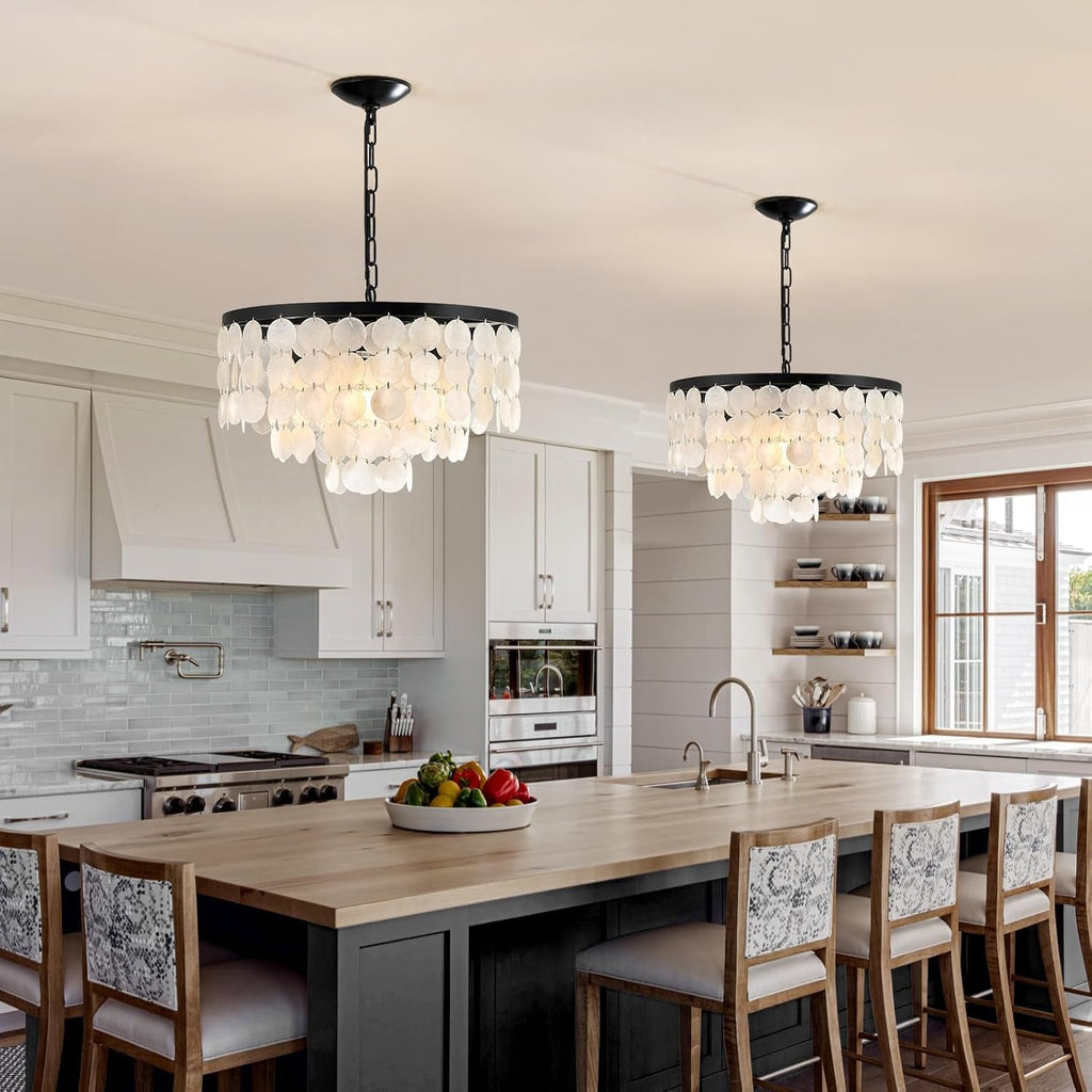 18 Inches Capiz Shell Chandelier Dimmable Luminaire-2