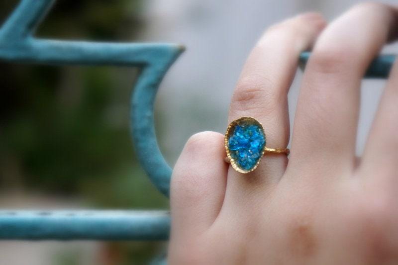 Real Sea Shell Ring, Handmade Nature Jewelry, Organic Nature Band, Gift for Protection & Prosperity, Gold or Sterling Silver 925-3