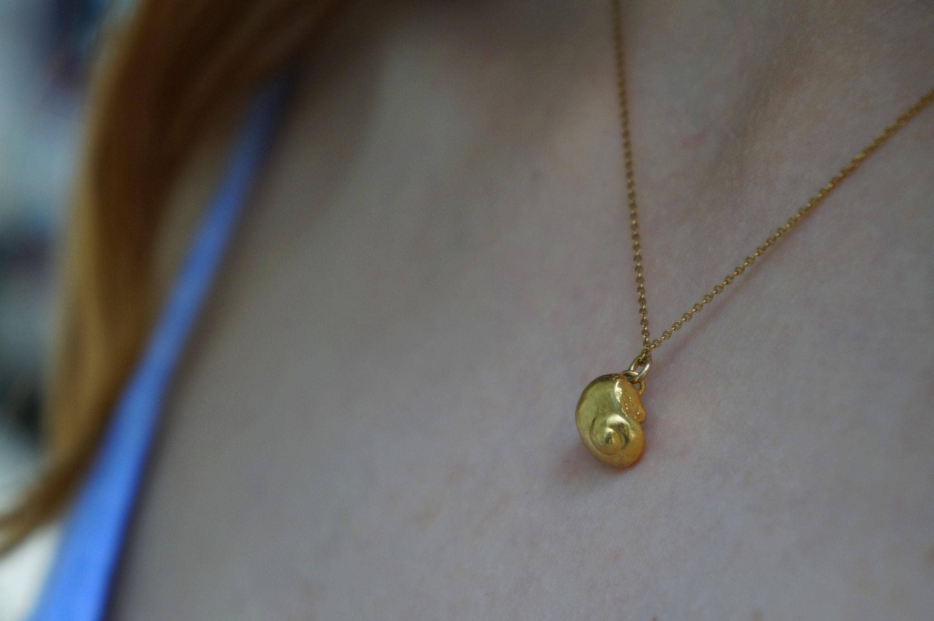 Real Sea Shell Dainty Necklace, 14K Gold Plated Sterling Silver Jewelry 925 Pendant, Handmade Minimalist Jewelry Gift, Boho Nature Style-3