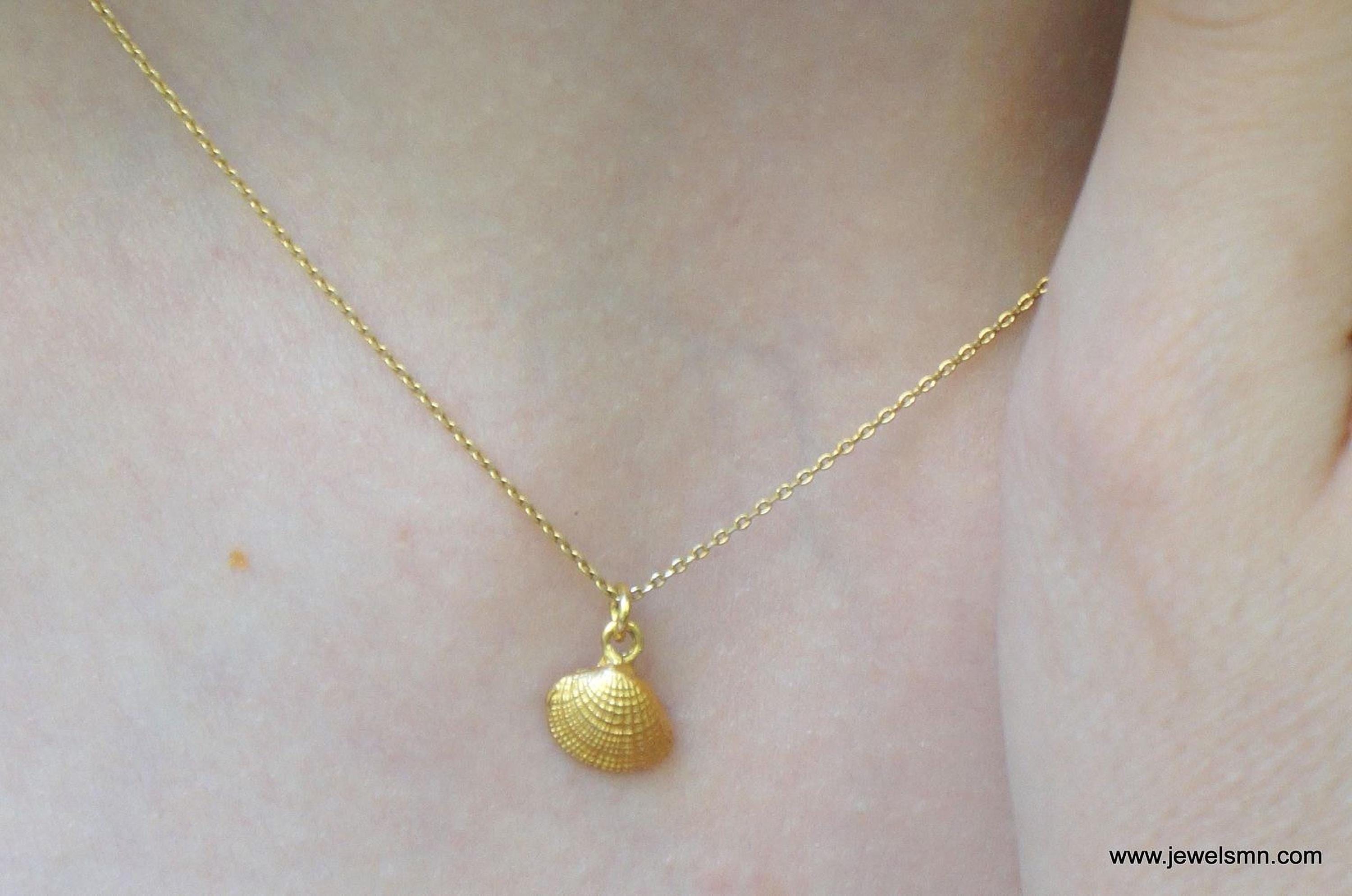 Dainty Sea Shell Necklace, Handmade Minimalist Jewelry, Summer Pendant, Gift for Longevity and Renewal, Sustainable Sterling Silver 925-4