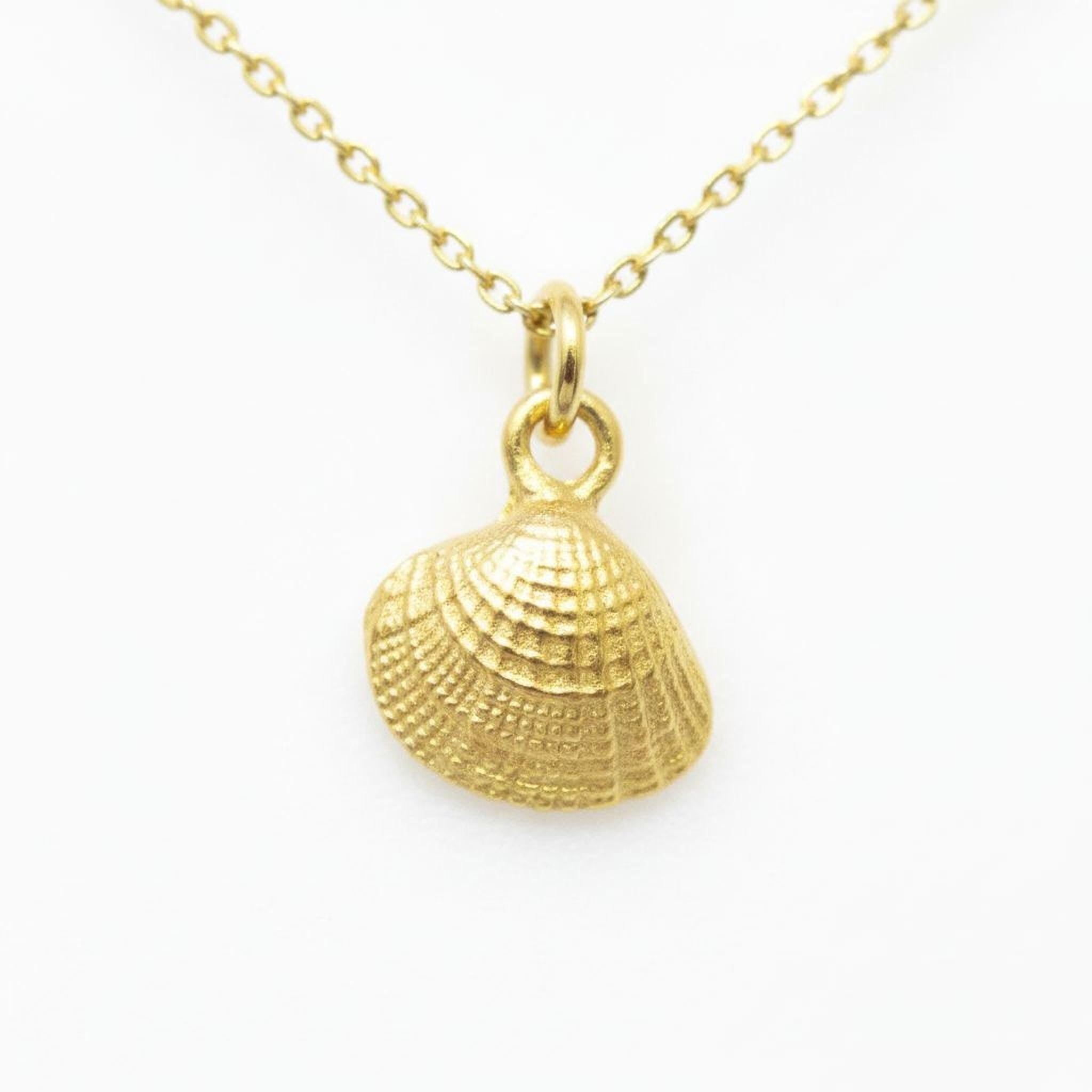 Dainty Sea Shell Necklace, Handmade Minimalist Jewelry, Summer Pendant, Gift for Longevity and Renewal, Sustainable Sterling Silver 925-0