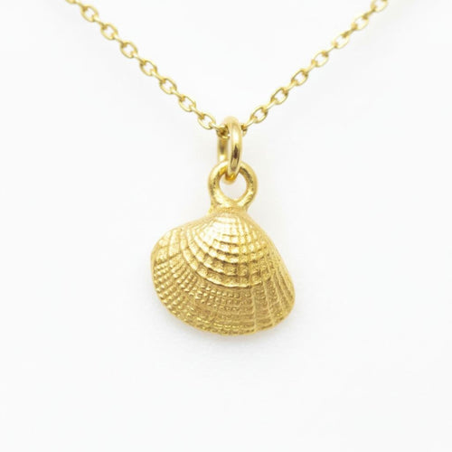 Dainty Sea Shell Necklace, Handmade Minimalist Jewelry, Summer Pendant, Gift for Longevity and Renewal, Sustainable Sterling Silver 925-0